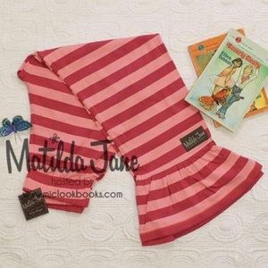 MJ gypsy blue parallel ruffle stripe pink pants 8